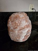 Unlit Himalayan salt lamp front view