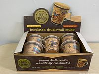 Display box containing five mugs