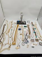 Entire assortment of jewelry pieces with display figure
