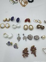 Close-up left section earrings rows