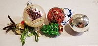 Group view showing all five ornaments