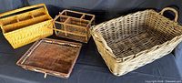 All four baskets and caddies displayed front view