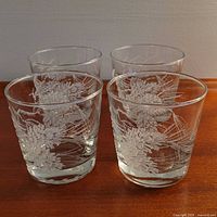 Four Libbey rocks glasses front view