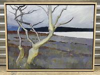Front view of the framed oil painting