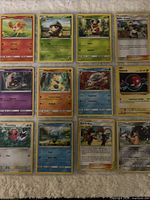 overview of first twelve cards including Pokémon varieties