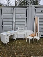 Group shot of all white furniture pieces