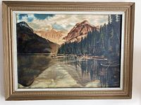 framed oil painting close-up
