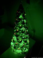 Tree illuminated in dark showing internal lighting