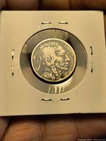 Obverse view showing Indian Head design and 1920 date inside 2×2 holder