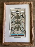 Front view of framed sand painting