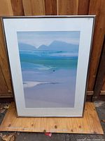 Front view showing print, mat and metal frame