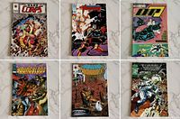 Group shot of all six comic book covers