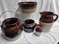 Group shot of all five pottery pieces