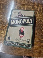 Box lid showing Monopoly Popular Edition branding