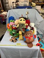 Front view showing all plush toys