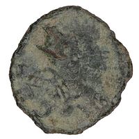 Obverse of Gallienus antoninianus showing radiate bust, heavy patina
