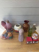 All eight items arranged on tabletop showing complete lot.