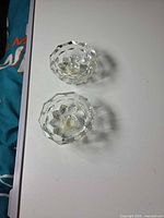 Top view of both clear glass candle holders
