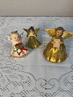 Front view of all three angel figurines