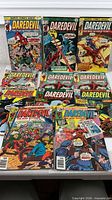 Group shot of all ten Daredevil issues laid out