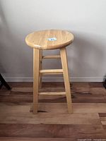 Full view of wood bar stool