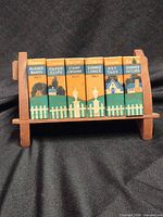 front view of rack with six boxes