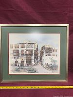 Full view of framed print showing artwork, mat and frame