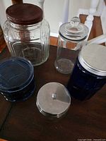 Group shot of all five lidded jars