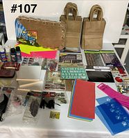 overview of all craft items spread on table