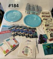 Assortment overview of all sealed party supplies