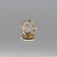 Front view of 10k gold MDRT Life Member lapel pin with clutch backing