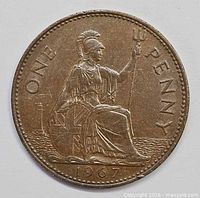 Reverse side showing Britannia and date