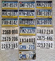 Full lot showing all license plates arranged in grid