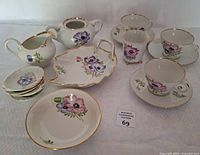 Complete porcelain grouping displayed