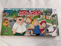 Front of box showing Family Guy Monopoly artwork