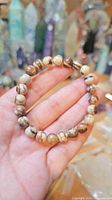 Full view of picture jasper bead bracelet