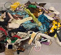 Wide shot of entire mixed accessory pile