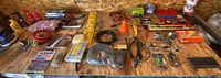 Table view of all automotive tools, sprays, cables, maps and hardware