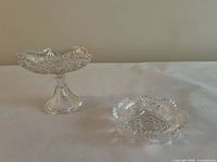 Pedestal compote and matching bowl overview