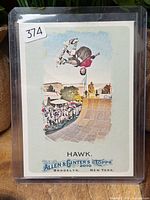 Front of 2010 Topps Allen & Ginter Tony Hawk #54 card in toploader
