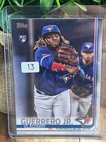 Front of 2019 Topps Update Series #US1 Vladimir Guerrero Jr. rookie card in plastic holder