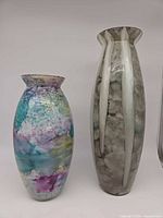Both vases front view showing colour patterns and shape