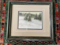 Full view of framed Micheal Zawosky watercolour landscape
