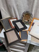 Overview of assorted frames on table
