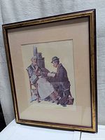 Front view of framed Norman Rockwell print