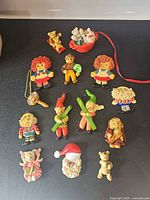 All 12 dough ornaments laid out