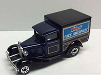 Left side view of the vintage 1979 Matchbox Kellogg's Rice Krispies delivery truck showing detailed decals and condition.