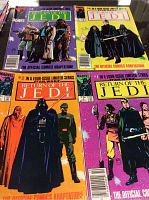 All four issues of the 1983 Marvel Star Wars Return of the Jedi comic series laid out showing front covers.
