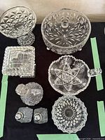 all eight crystal pieces arranged on table