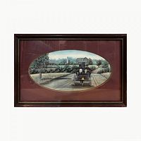 Front view of framed print showing artwork, mat and frame